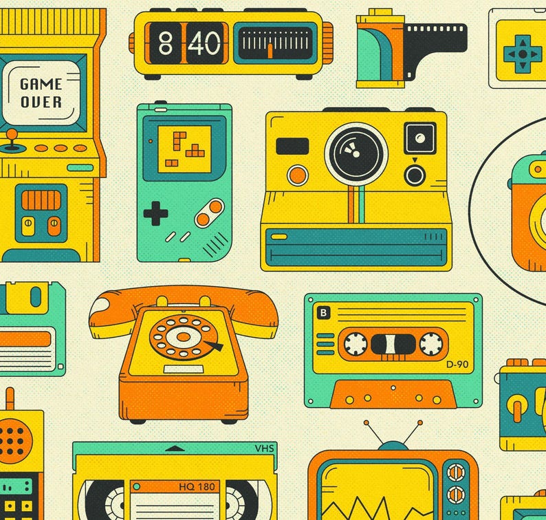 RETRO TECHNOLOGY, 1980's Nostalgic Pop Art (Giclée Fine Art Print) image 2