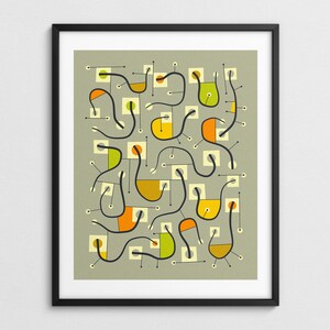 Geometric Abstract Wall Art, Mid-Century Modern Decor (Giclée Fine Art Print) OBJECTIFIED