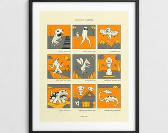AMERICAN CRYPTIDS, Cryptozoology Poster (Giclée Fine Art Print) Page 2