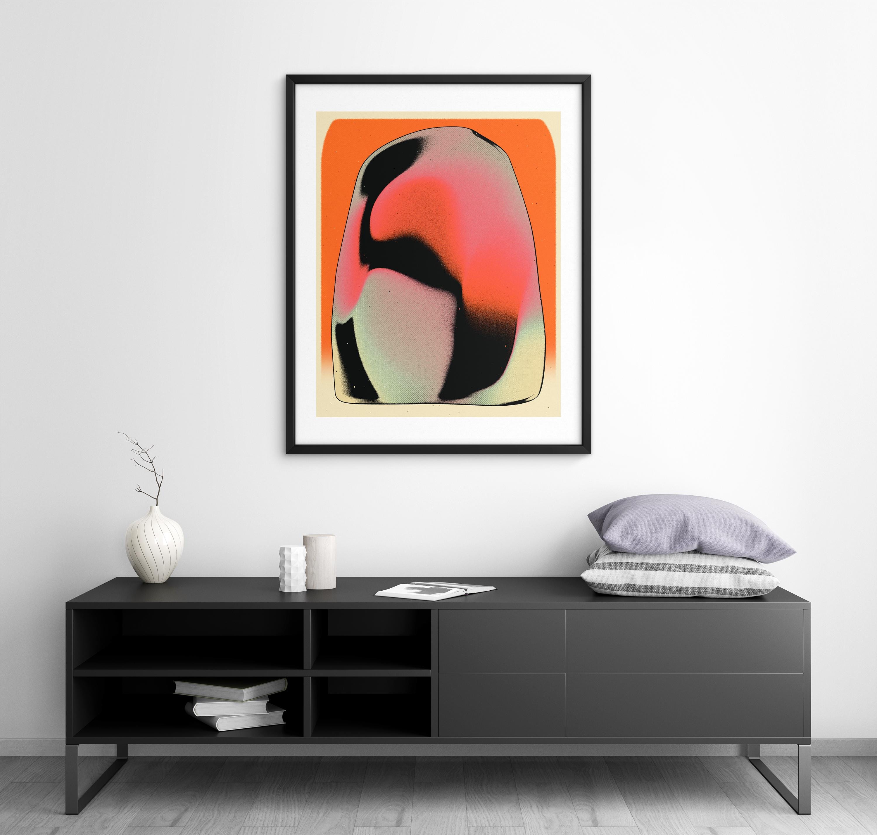 Vibrant Retro-futuristic Abstract Wall Art, Modern Decor (giclée