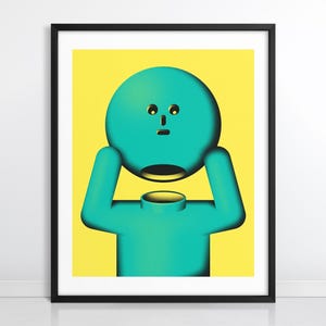 EMPTY (Giclée Fine Art Print on Paper or Canvas) Minimalist Geometric Surreal Wall Art by Jazzberry Blue (Framed or Unframed)
