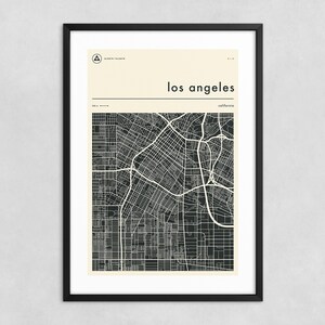 LOSzogen KARTE (Giclée Fine Art Druck) Minimalistische Stadtkarte Straßen-Karte (8x12 12x18 16x24 20x30 24x36 A1 A2 A3 A4) Gespannt, gerollt oder gerahmt