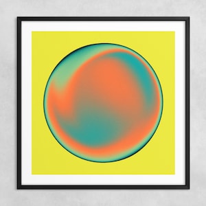ECTOPLASM 50 (Impressão Fine Art Giclée em papel ou tela) Orbe de gradiente abstrato psicodélico por Jazzberry Blue (com ou sem moldura)