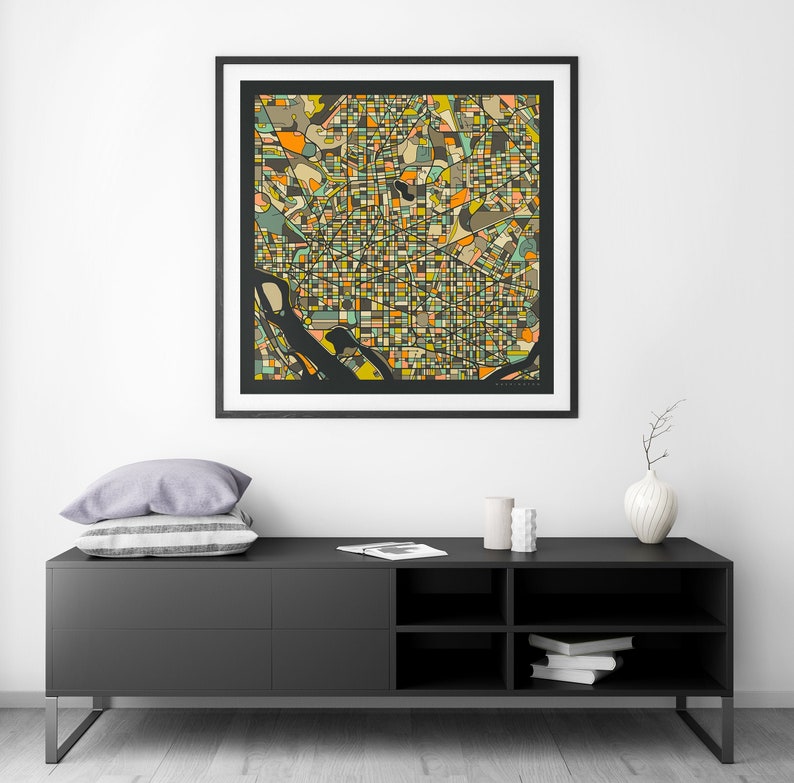 WASHINGTON DC MAP giclée Fine Art Print or Photo Paper Print Etsy