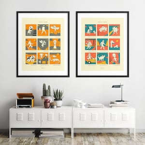 CRIPTIDI AMERICANI, Poster di criptozoologia in stile Pop Art retrò (stampe d'arte Giclée)