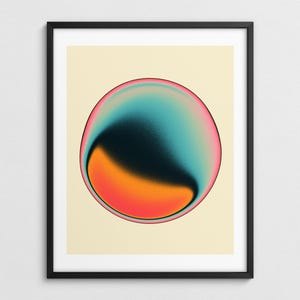 Vibrant Abstract Gradient Orb, Contemporary Decor (Giclée Fine Art Print) SOLAR FLUX