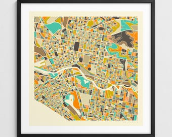 MELBOURNE MAP (Giclée Fine Art Print) Minimalist City Street Map (Series 1)
