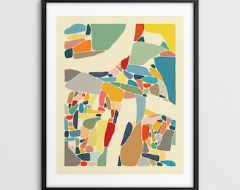 Colorful Contemporary Abstract Wall Art (Giclée Fine Art Print) TOURIST
