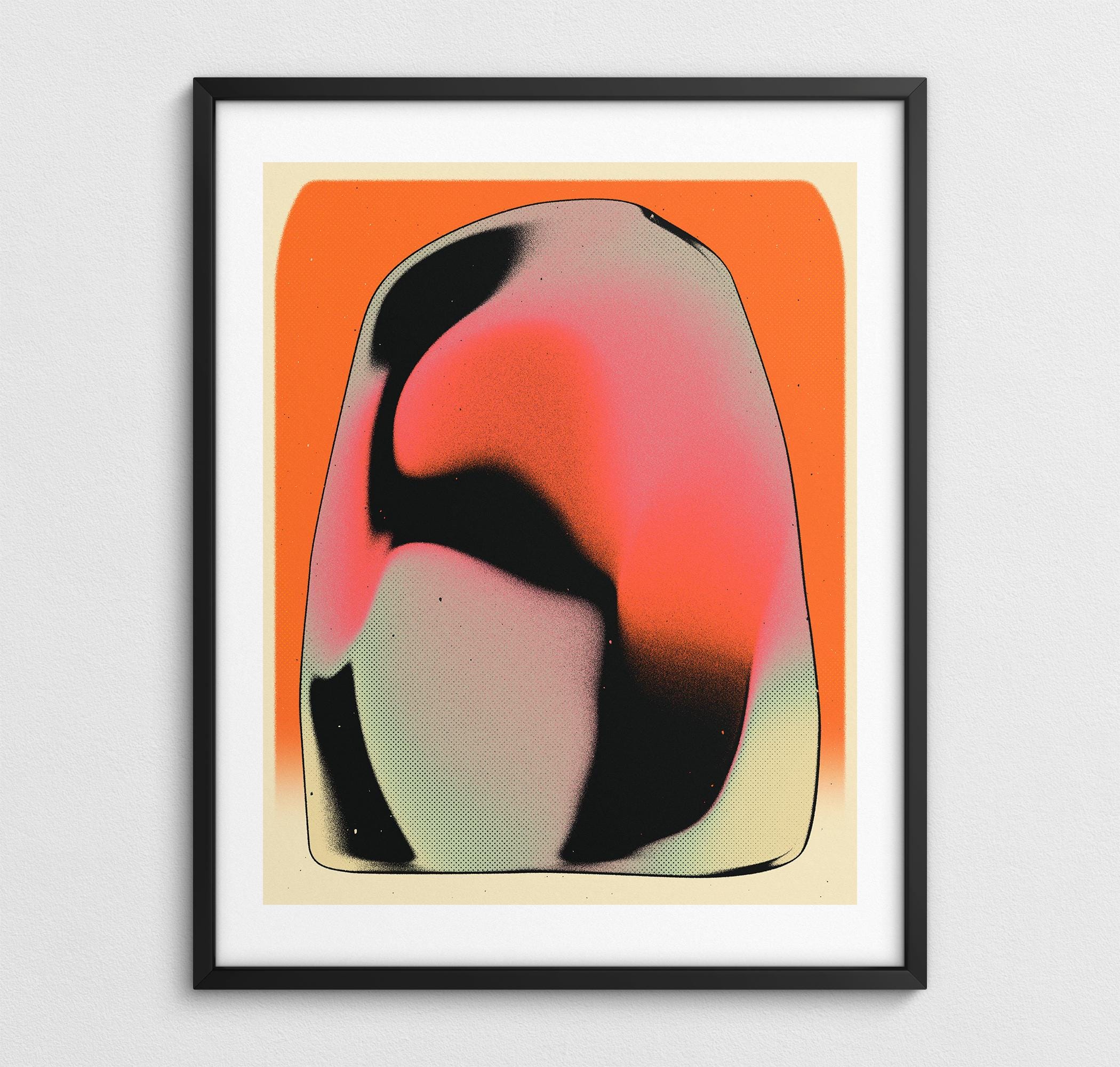 Vibrant Retro-futuristic Abstract Wall Art, Modern Decor (giclée