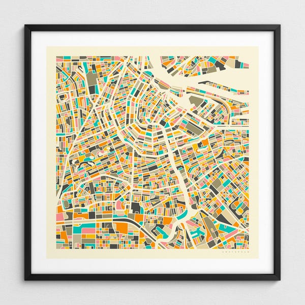 AMSTERDAM MAP (Giclée Fine Art Print) Minimalist City Street Map (Series 1)