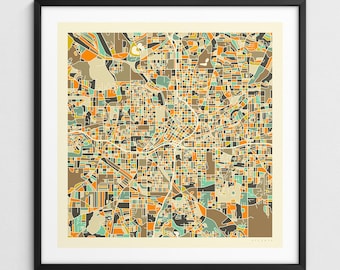 ATLANTA MAP (Giclée Fine Art Print) Minimalist City Street Map (Series 1)