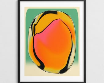 Large Vibrant Modern-Retro Psychedelic Abstract Wall Art (Giclée Fine Art Print) COSMIC FRUIT