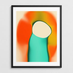 Färgglad psykedelisk abstrakt väggkonst, livfull modern inredning (Giclée Fine Art Print) AURA
