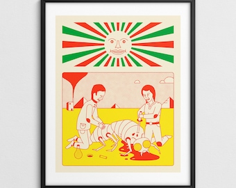 Mystical Sci-Fi Pop Art, Strange Surreal Decor (Giclée Fine Art Print) SACRIFICE
