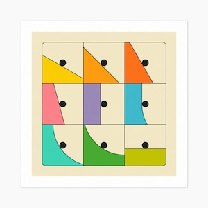 ROLL 1 (Giclée Fine Art Print) Minimalist Geometric Art (10x10 12x12 16x16 24x24 28x28 30x30) Rolled, Stretched or Framed