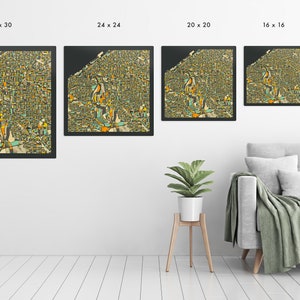 CLEVELAND MAP Ready To Hang Metal Print City Street Map by Jazzberry Blue image 6