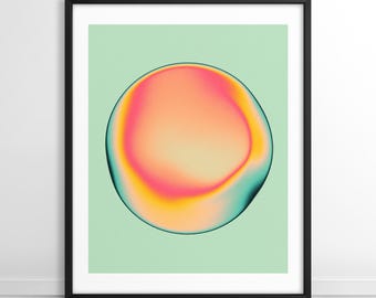 ECTOPLASM 8 (Giclée Fine Art Print on Paper or Canvas) Colorful Psychedelic Abstract Gradient Orb by Jazzberry Blue (Framed or Unframed)