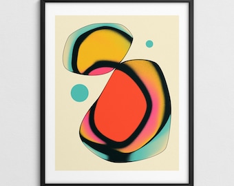 Colorful Modern Abstract Wall Art, Psychedelic Decor (Giclée Fine Art Print) ELECTRIC FRUIT