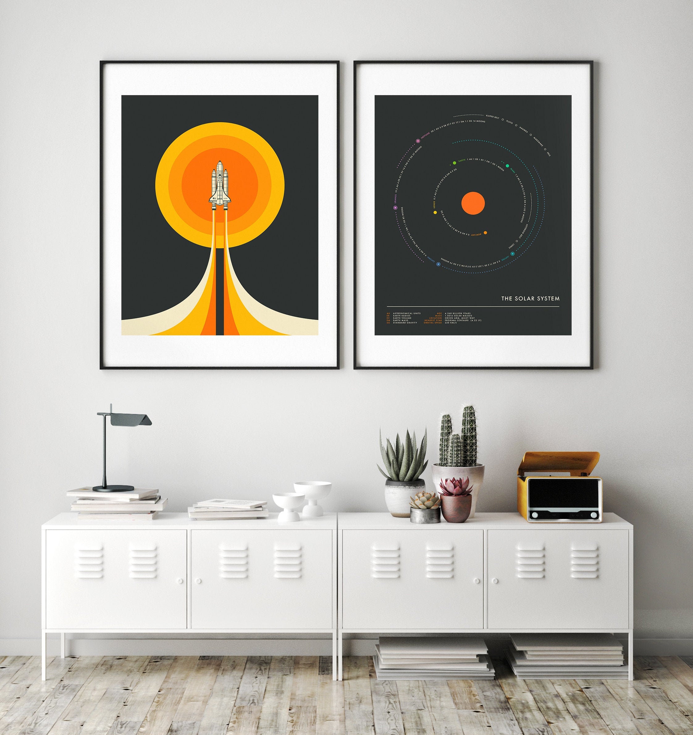 2 Minimalist Space Travel Posters giclée Fine Art Prints & - Etsy
