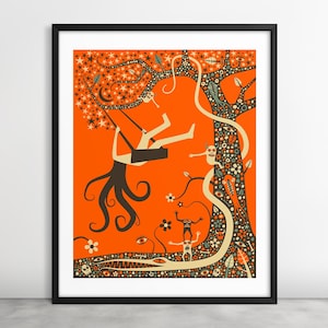 THE EMIGRANTE (Stampa artistica giclée su carta o tela) Illustrazione surreale di Jazzberry Blue (con o senza cornice)
