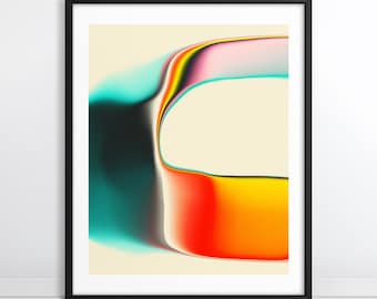 INTERFERENTIE (Giclée Fine Art Print op papier of canvas) Kleurrijke psychedelische abstracte verloopkunst van Jazzberry Blue (ingelijst of ingelijst)