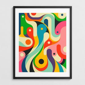 Vibrant Psychedelic Abstract Wall Art, Colorful Modern-Retro Decor (Giclée Fine Art Print) INSOMNIAC