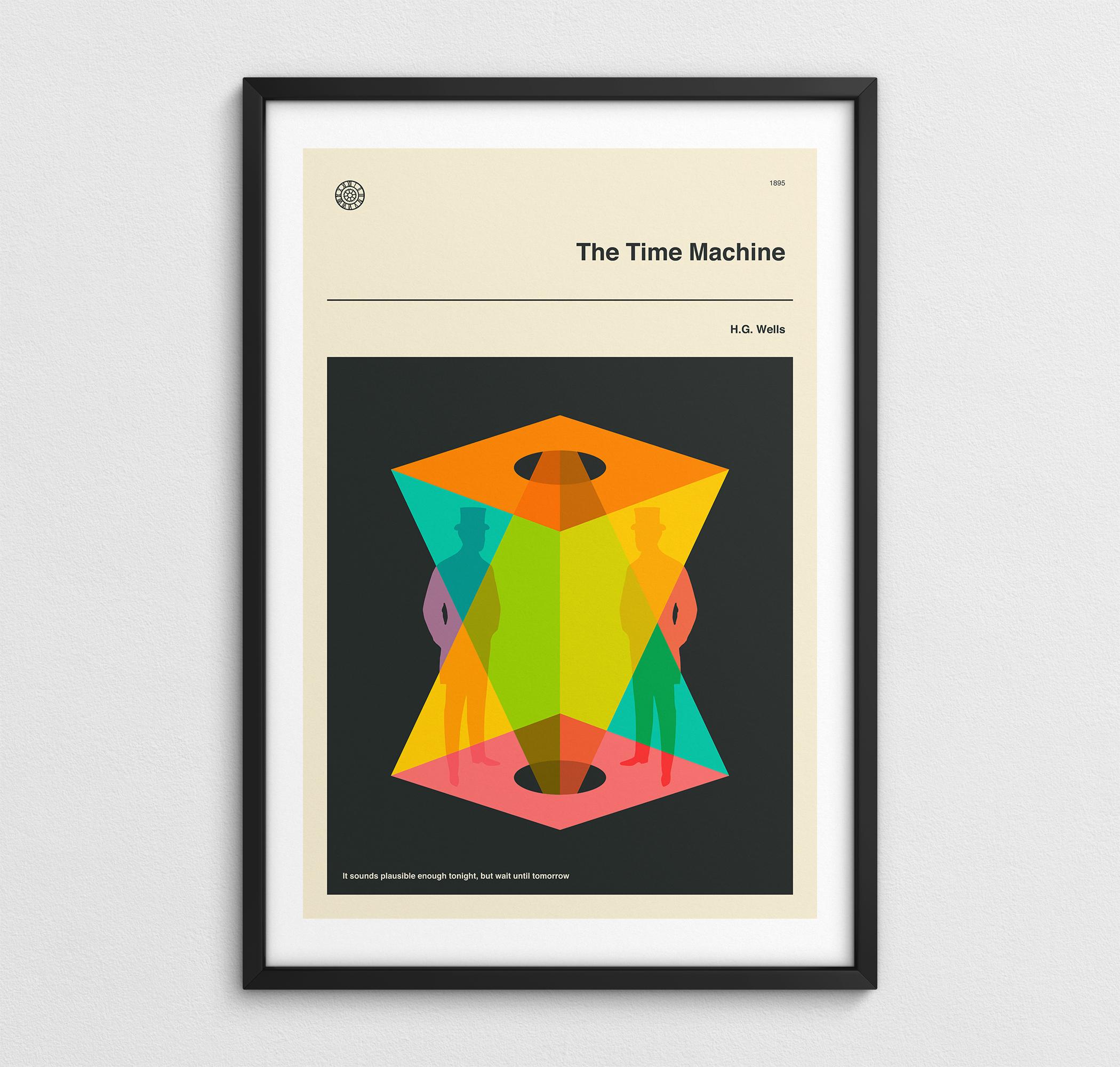 THE TIME MACHINE, Minimalist Sci-fi Book Cover Wall Art (giclée