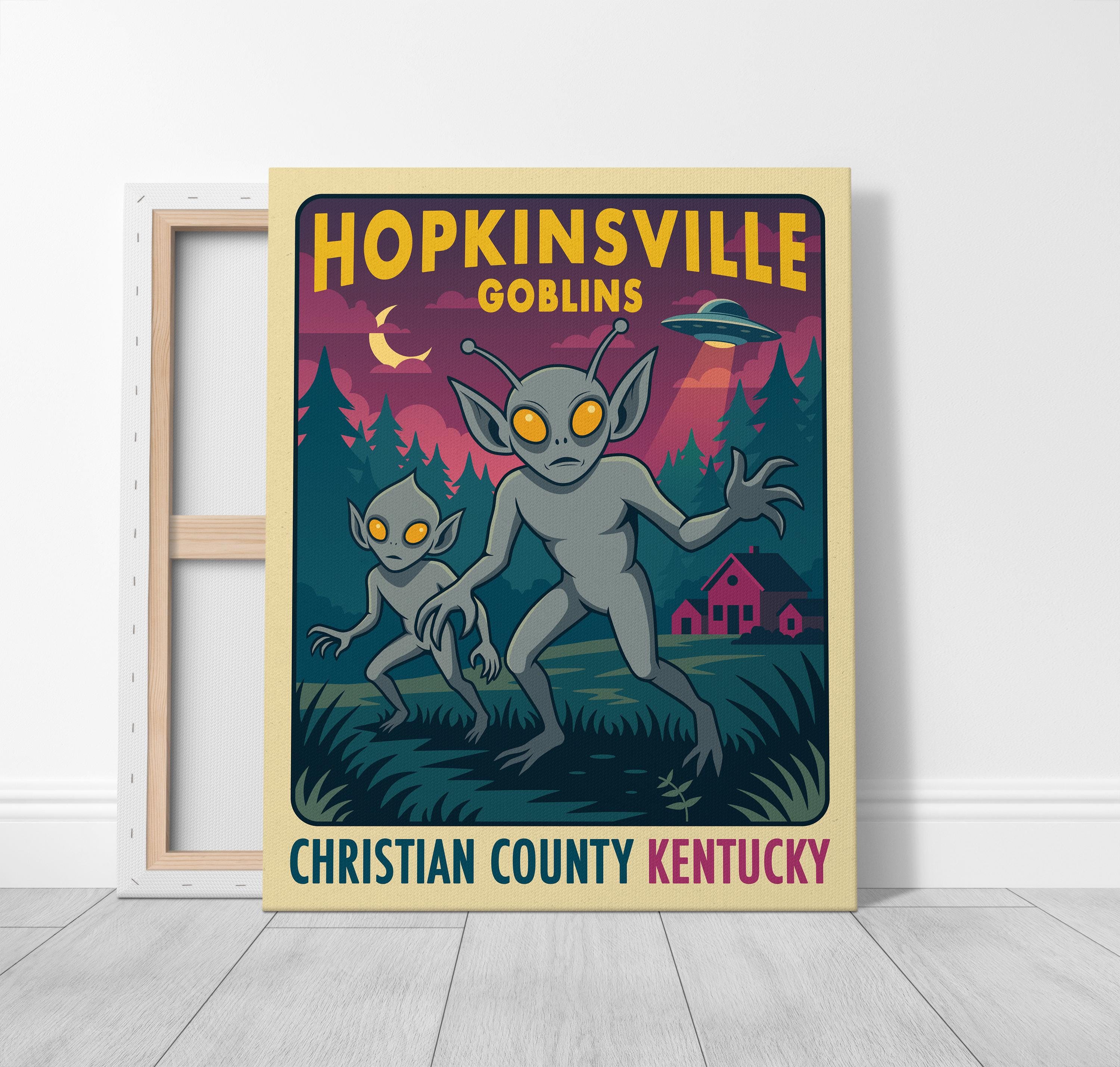 HOPKINSVILLE GOBLINS, Paranormal Kentucky Cryptid Travel Poster