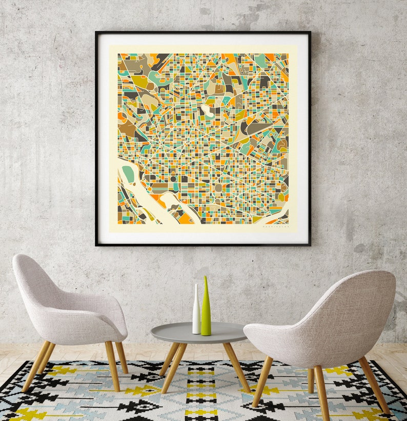 WASHINGTON DC MAP giclée Fine Art Print or Photo Paper Print Etsy