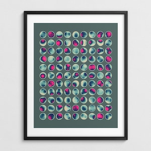 Minimalist Abstract Wall Art, Retro-Futuristic Decor (Giclée Fine Art Print) COLOR BURN