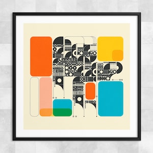 SYSTEMS 1 (Giclée Fine Art Print) Geometric Abstract Wall Art by Jazzberry Blue (Framed or Unframed)