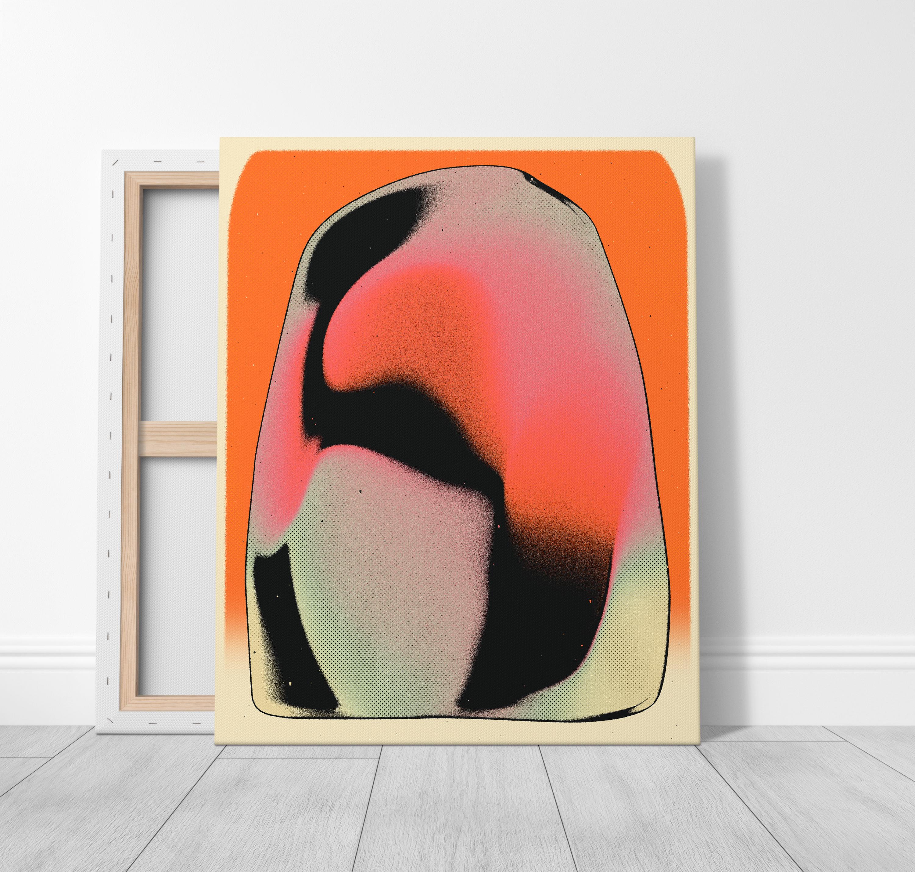 Vibrant Retro-futuristic Abstract Wall Art, Modern Decor (giclée