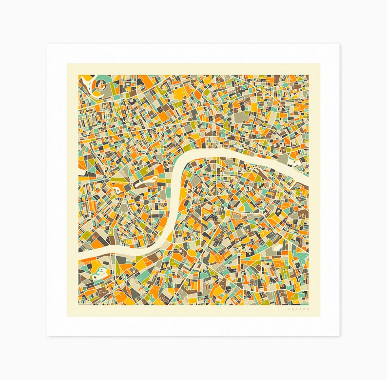 LONDON City Street Map giclée Fine Art Prints & Rolled Etsy