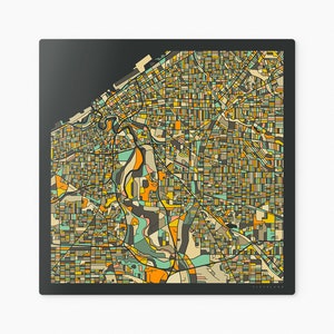 CLEVELAND MAP Ready To Hang Metal Print City Street Map by Jazzberry Blue image 9