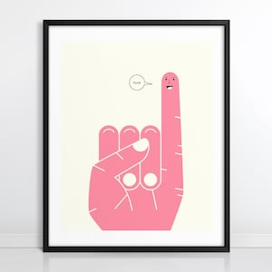 PINKY SWEAR (Giclée Fine Art Print on Paper or Canvas) Fun Minimalist Pop Art by Jazzberry Blue (Framed or Unframed)