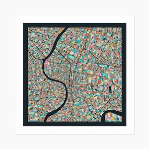 BANGKOK City Street Map (Giclée Fine Art Print) (10x10 12x12 16x16 24x24 28x28 30x30) Rolled, Stretched or Framed (2024)