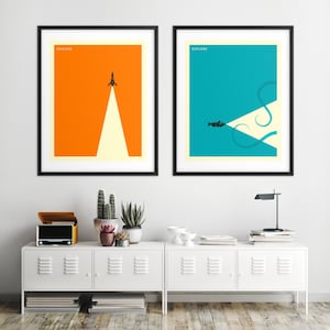 Minimalist Sci-Fi Travel Posters (Giclée Fine Art Prints) EXPLORE