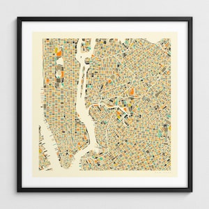NEW YORK MAP (Giclée Fine Art Print) Minimalist City Street Map (Series 1)