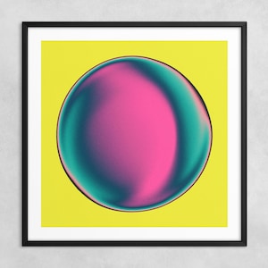ECTOPLASM 40 (Stampa Fine Art Giclée su Carta o Tela) Sfera Gradiente Astratta Psichedelica di Jazzberry Blue (Con Cornice o Senza Cornice)