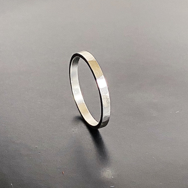 Sample Sale: Hand Crafted Sterling Silver Band Ring Ready To Ship. Perfect as a Lightweight Wedding Band or Everyday Stacking Ring.