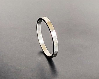 Sample Sale: Hand Crafted Sterling Silver Band Ring Ready To Ship. Perfect as a Lightweight Wedding Band or Everyday Stacking Ring.