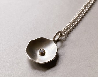 Choose your chain length Ready to Ship! Petite geometric seed pod necklace in sterling silver