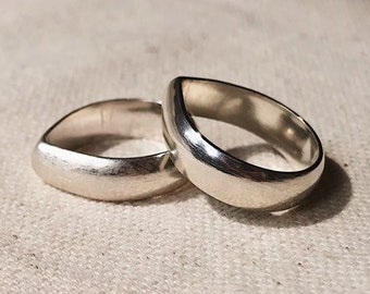 Custom Wide Half Round Raindrop Ring Handmade in Sterling Silver. Birthday, Wedding, Anniversary Ring. Chunky Minimalist Statement Band.