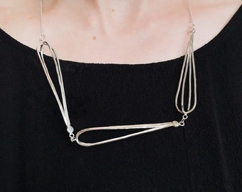 LAST CHANCE: Cayenne Cage Necklace Handcrafted in Sterling Silver. Contemporary geometric jewelry. One of a kind. Minimal. Ready to Ship.