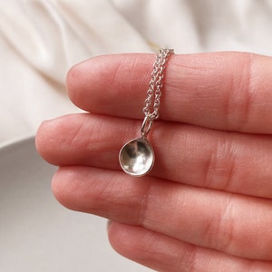 Dainty and Lightweight Flower Petal Charm Necklace Perfect For Layering. Handmade in Sterling Silver. Birthday, Anniversary, Holiday Gift. image 2