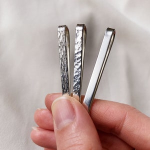 Handmade 4mm Sterling Silver Tie Bar/Tie Clip. Choose From Several Finishes. The Perfect Father's Day, Wedding Day, or Groomsmen Gift MTO. image 9