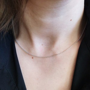 Dainty and Lightweight Sterling Silver Cable Chain with 1.5mm links. Petite Layering necklace. Choose your necklace length. Gifts for her. image 1