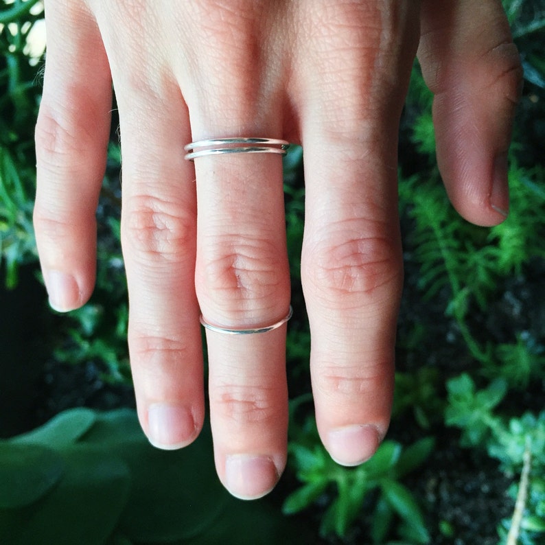 ONE Custom Plain Jane Sterling Silver Stacking Ring. Minimalist, Petite, perfect for Layering. Made to Order. Bridesmaid Gift, Holiday Gift. image 3