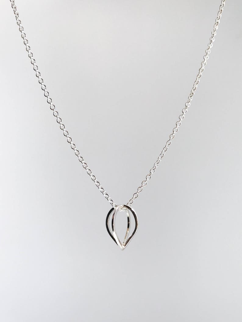 Choose your chain length Ready to Ship! Petite geometric seed pod necklace in sterling silver