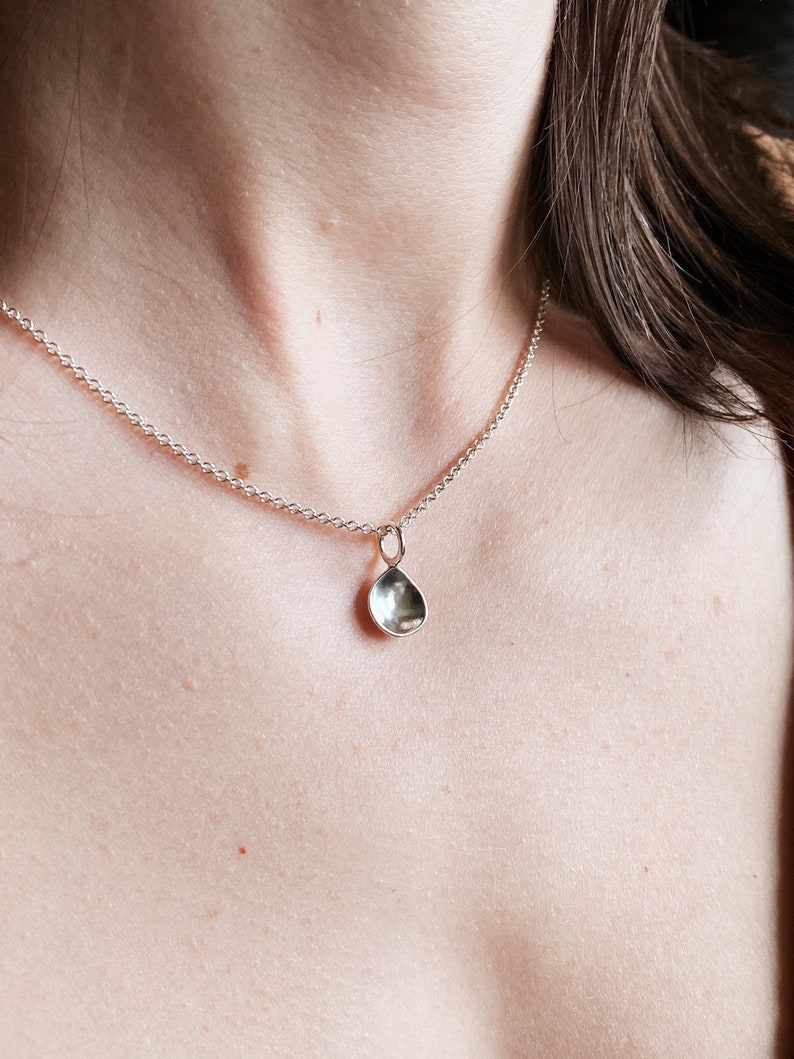 Dainty and Lightweight Flower Petal Charm Necklace Perfect For Layering. Handmade in Sterling Silver. Birthday, Anniversary, Holiday Gift. image 3